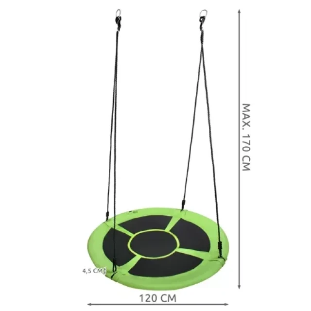 Гойдалка Лелеча гнізда Malatec 100 см до 150 кг Green-Black (5900779950313)