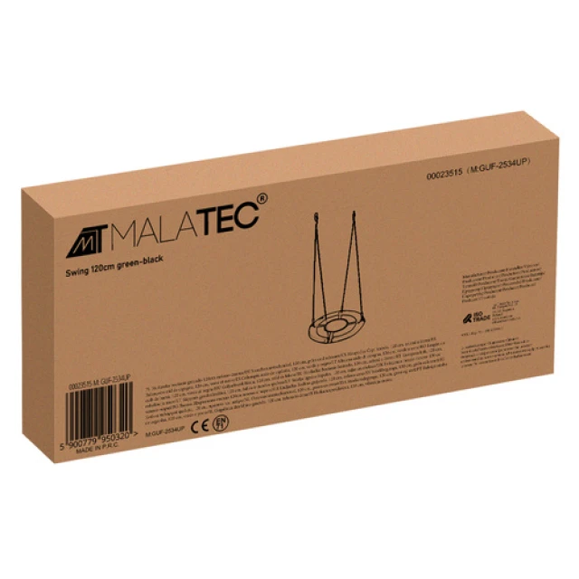 Гойдалка Лелеча гнізда Malatec 120 см до 150 кг Green-Black (5900779950320)