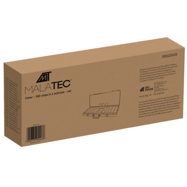 Набір для покеру Malatec 500 фішок у валізі (5900779950436)