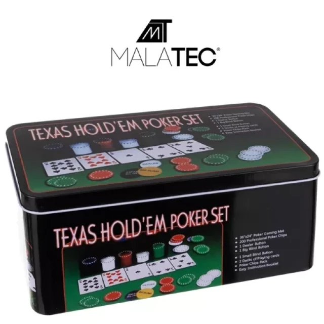 Набір для покеру Malatec Texas 200 фішок (5900779950474)