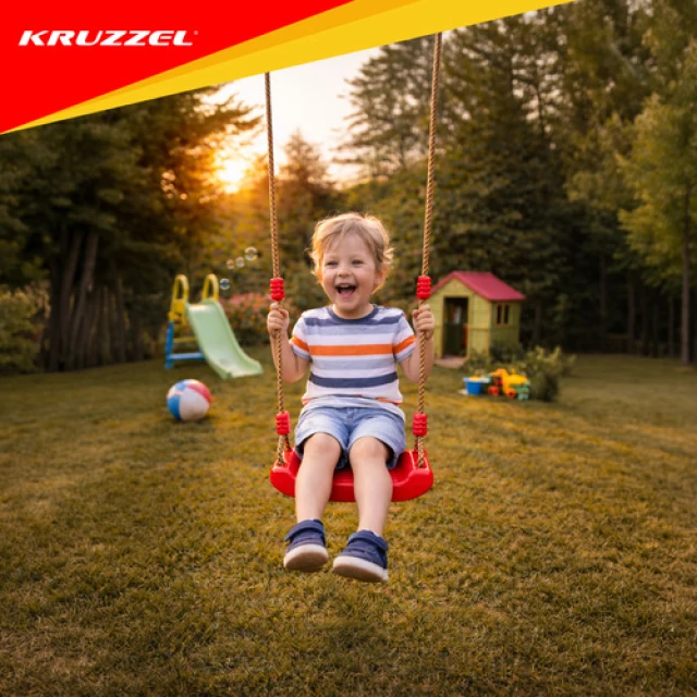 Гойдалка дитяча профільоване сидіння Kruzzel Red (5900779950603)