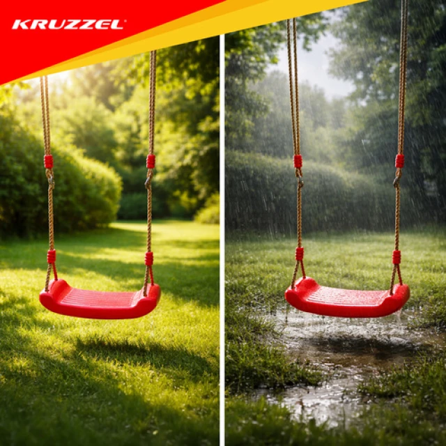 Гойдалка дитяча профільоване сидіння Kruzzel Red (5900779950603)