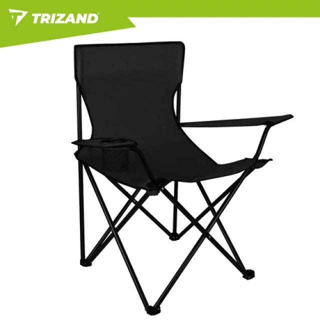 Крісло рибальське складне з підлокітниками Trizand Black (5900779951037)