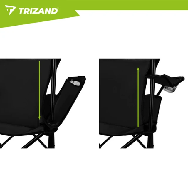 Крісло рибальське складне з підлокітниками Trizand Black (5900779951037)