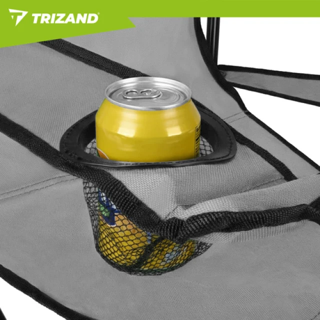 Крісло рибальське складне з підлокітниками Trizand Grey (5900779951051)