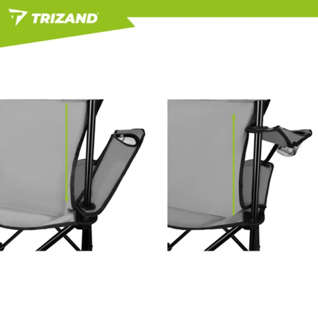 Крісло рибальське складне з підлокітниками Trizand Grey (5900779951051)