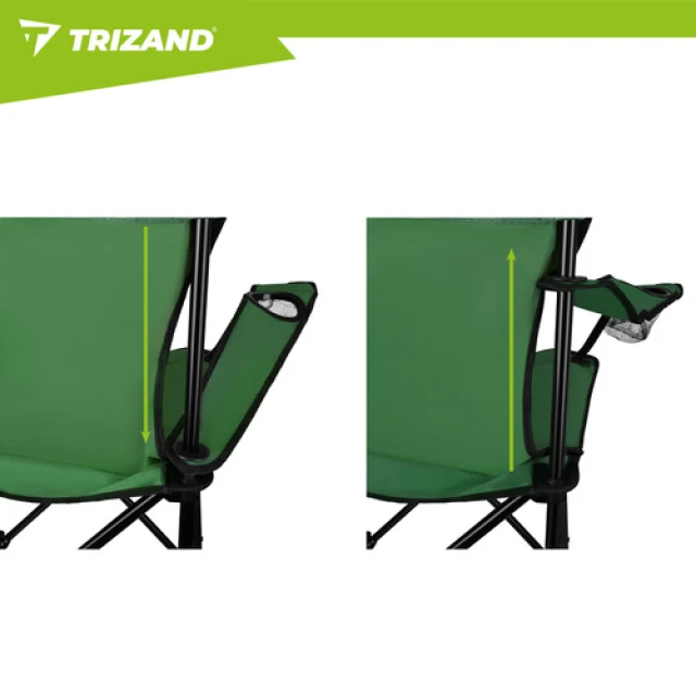 Крісло рибальське складне з підлокітниками Trizand Green (5900779951068)