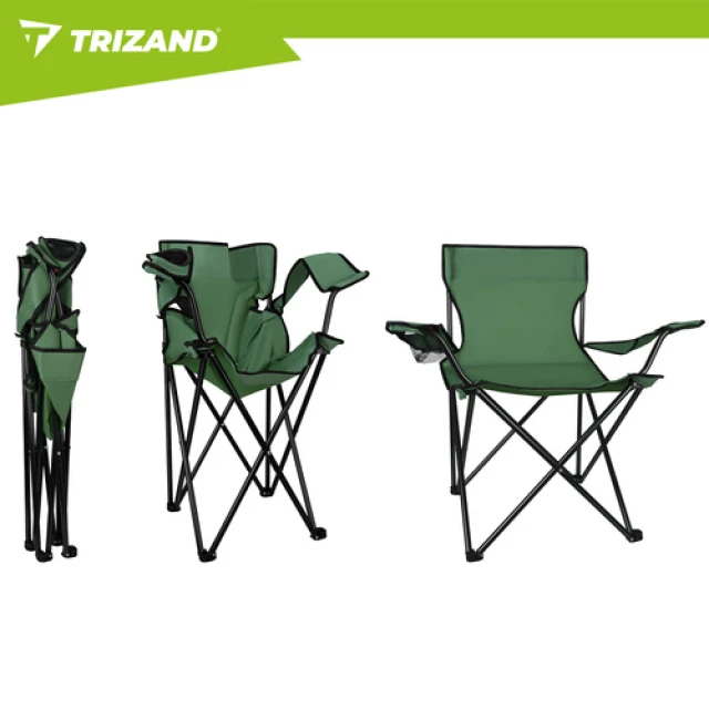 Крісло рибальське складне з підлокітниками Trizand Green (5900779951068)