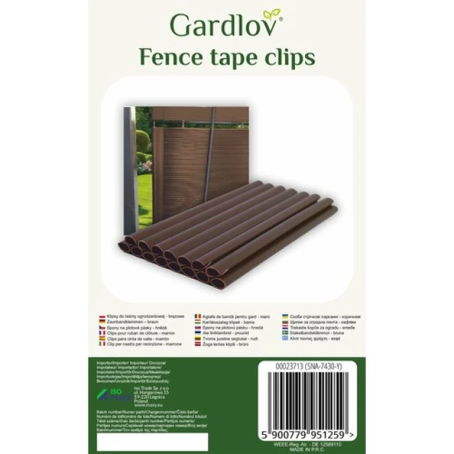 Кліпси для стрічки паркану Gardlov 20 шт Brown (5900779951259)