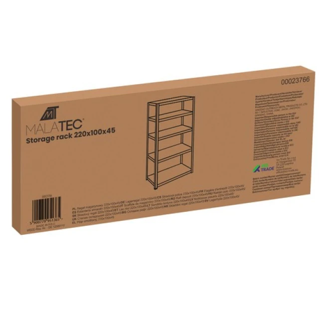 Стелаж складський Malatec 220x100x45 см 5 полиць 875 кг (5900779951365)