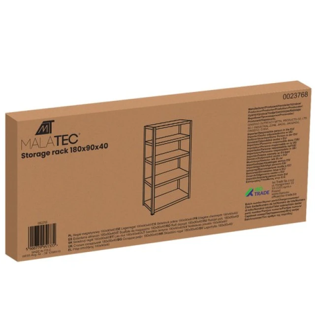Стелаж складський Malatec 180x90x40 см 5 полиць 875 кг (5900779951372)