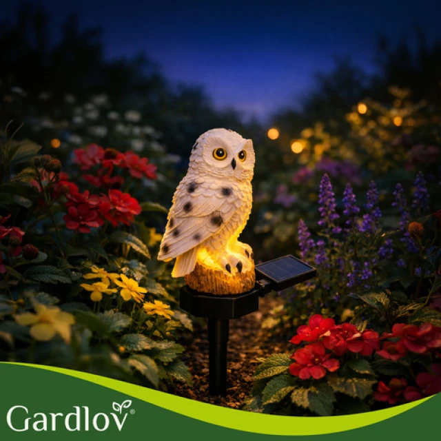 Садовий світильник на сонячній батареї Сова Gardlov (5900779951563)
