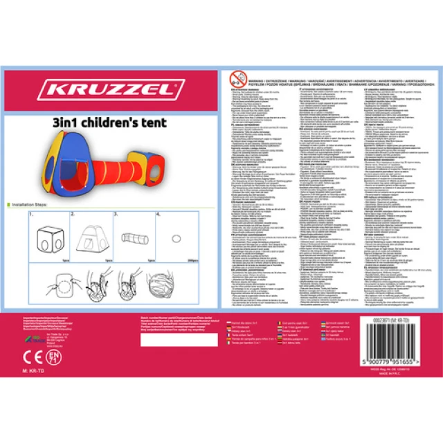 Намет для дітей Kruzzel 3в1 типі + тунель + будиночок (5900779951655)