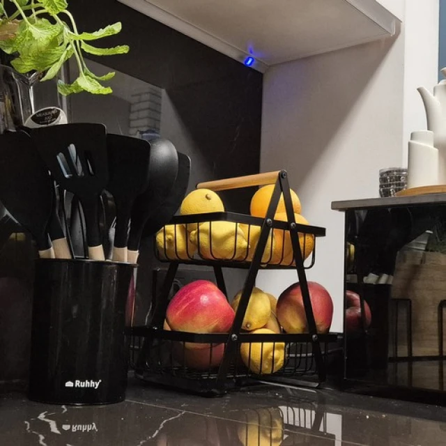 Кошик для фруктів і овочів двоярусний Ruhhy Black (5900779952218)