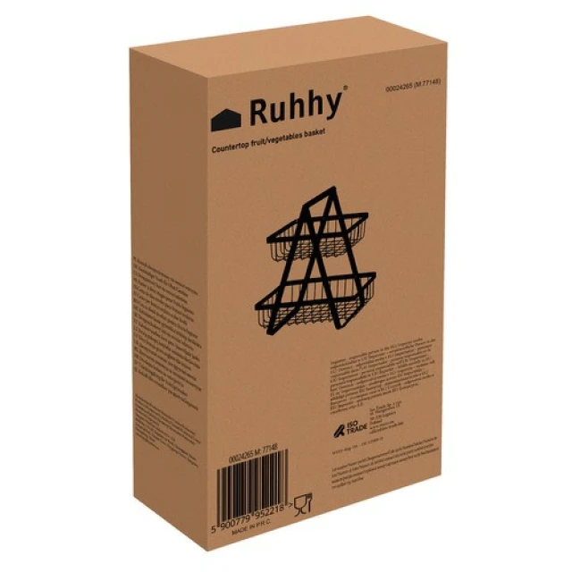 Кошик для фруктів і овочів двоярусний Ruhhy Black (5900779952218)