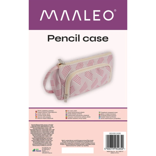 Пенал шкільний двокамерний Maaleo Pink (5900779952850)