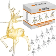 Гірлянда новорічна Ruhhy LED Олені 10 шт тепле біле світло (5900779954564)