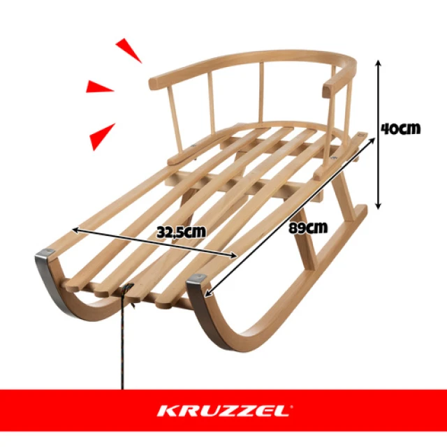 Санчата дерев'яні зі спинкою Kruzzel (5900779954816)