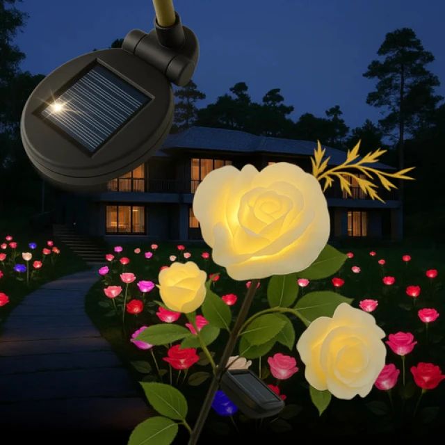 Садовий світильник на сонячній батареї Троянда Gardlov 3 шт (5900779954915)