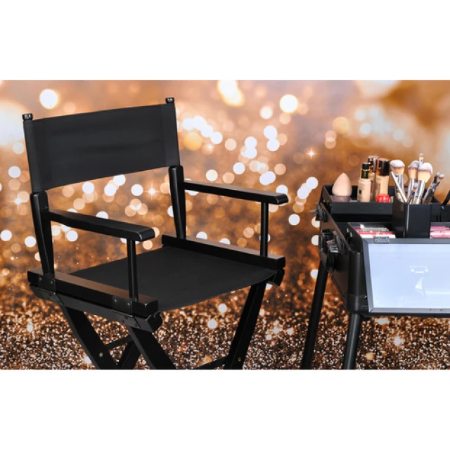 Кресло для макияжа деревянное складное Beautylushh Black (5900779955301)