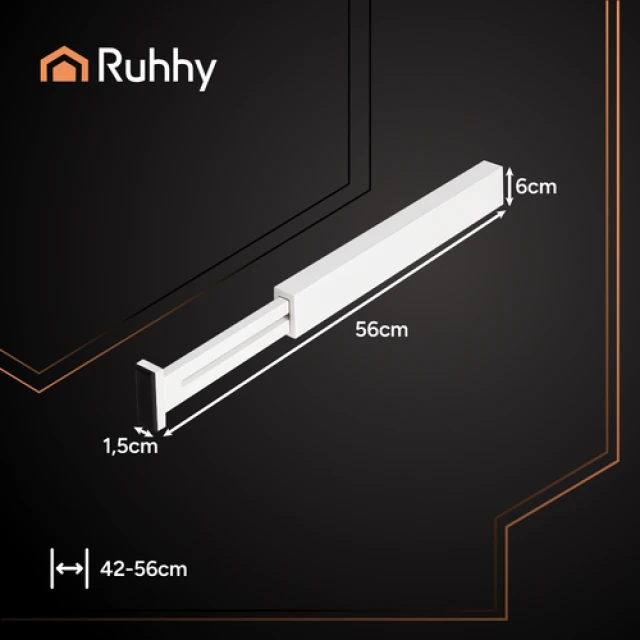 Органайзер для шухляди регульований Ruhhy White 4 шт (5900779955851)