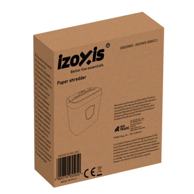 Шредер для документів Izoxis 12 л P-4 (5900779955950)