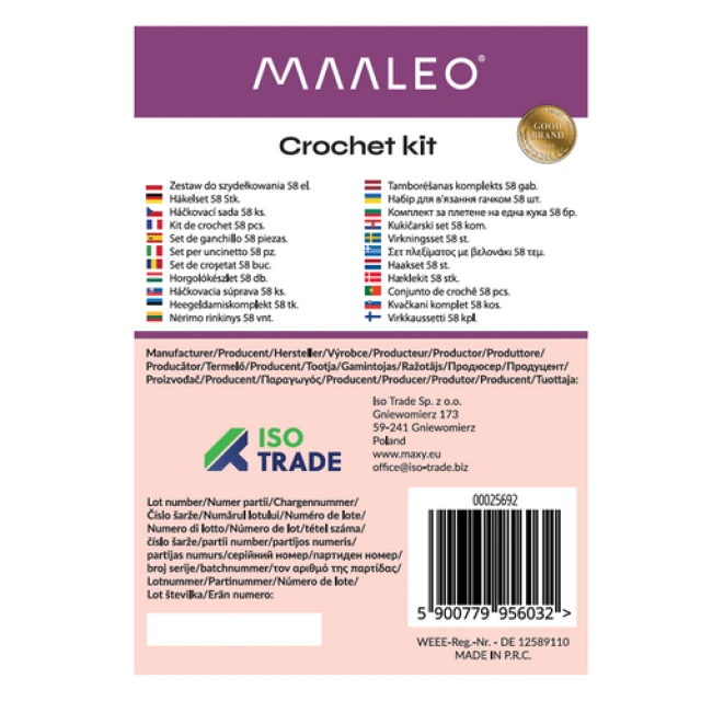 Набір для в'язання гачком Maaleo 58 ел. (5900779956032)