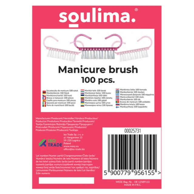 Щіточки для манікюру Soulima 100 шт Pink (5900779956155)