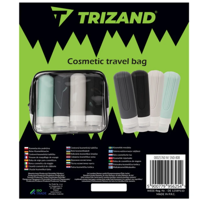 Дорожня косметичка Trizand з флаконами для авіаперевезень (5900779956254)