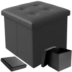 Пуф складаний Ruhhy 25780 з місцем для зберігання 39 л Grey (5900779956339)