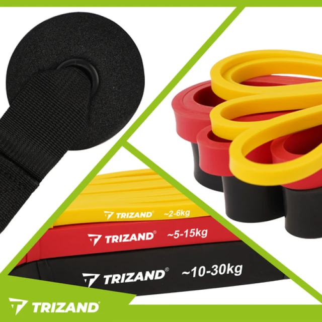 Фітнес-резинки набір Trizand 3 шт 2–30 кг (5900779956568)
