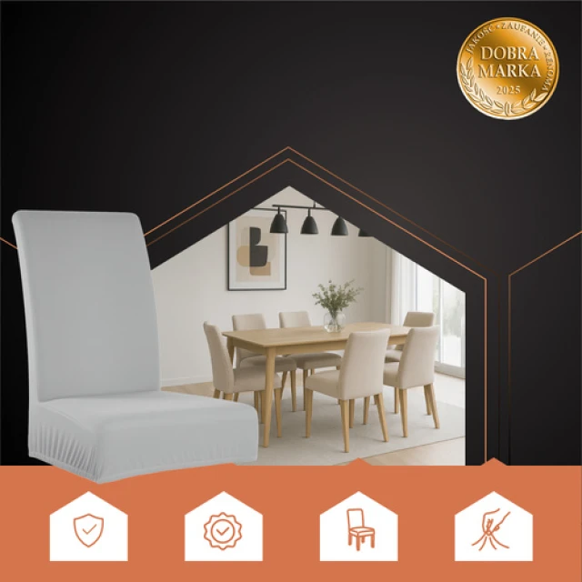 Чохли на стільці еластичні Ruhhy 65x40x35 см 6 шт Light Grey (5900779956841)