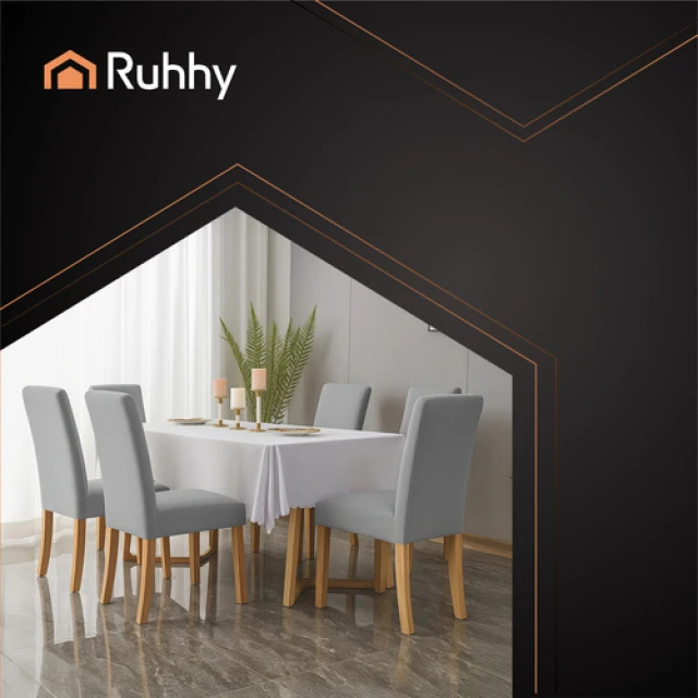 Чохли на стільці еластичні Ruhhy 65x40x35 см 6 шт Light Grey (5900779956841)