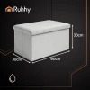 Пуф оксамитовий складаний з місцем для зберігання Ruhhy 60x30x30 см 54 л Grey (5900779956872)