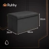 Пуф оксамитовий складаний з місцем для зберігання Ruhhy 60x30x30 см 54 л Black (5900779956889)