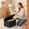 Пуф оксамитовий складаний з місцем для зберігання Ruhhy 60x30x30 см 54 л Black (5900779956889)