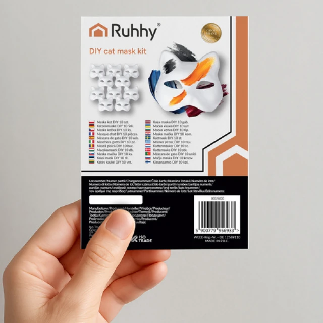 Маска для раскрашивания Кот Ruhhy 10 шт (5900779956933)