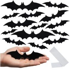 Наклейки декоративні Ruhhy 3D Кажани 56 шт Black (5900779956940)