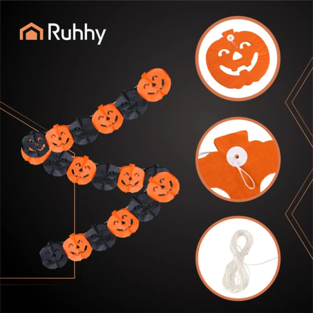 Гірлянда гарбузи паперова Ruhhy 3 м Orange (5900779956988)