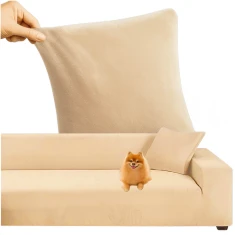 Чохол на диван еластичний оксамитовий Ruhhy 145-185 см Beige (5900779956995)