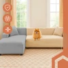 Чохол на диван еластичний оксамитовий Ruhhy 145-185 см Beige (5900779956995)
