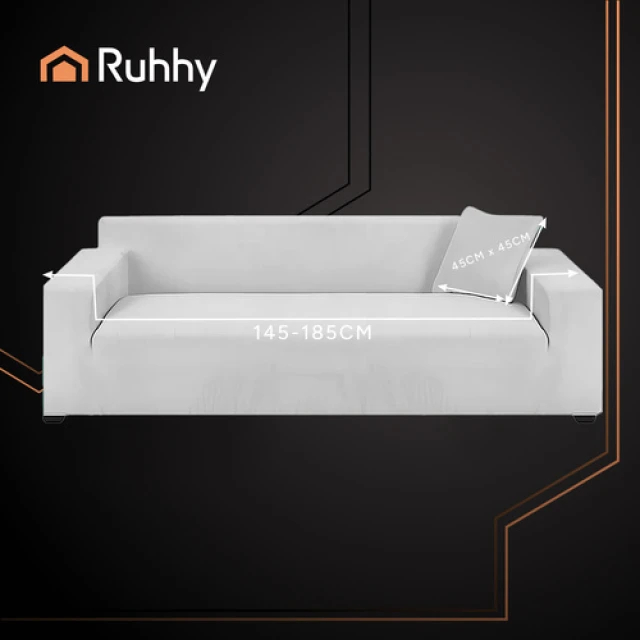 Чохол на диван еластичний оксамитовий Ruhhy 145-185 см Light Grey (5900779957015)