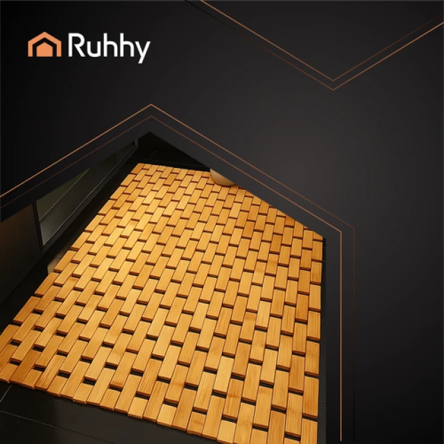 Килимок для ванної бамбуковий протиковзний Ruhhy 80x50 см (5900779957091)
