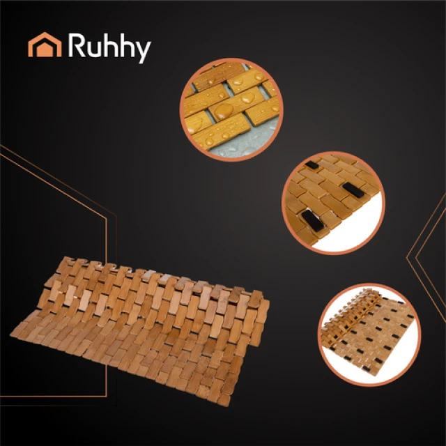 Килимок для ванної бамбуковий протиковзний Ruhhy 80x50 см (5900779957091)