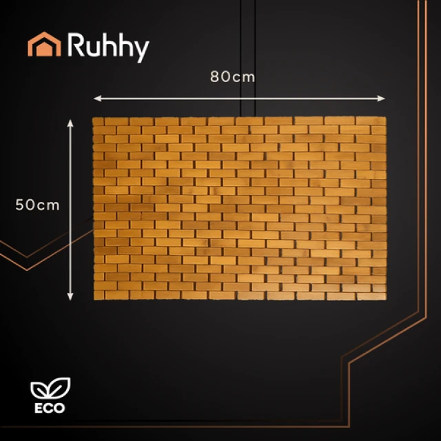 Килимок для ванної бамбуковий протиковзний Ruhhy 80x50 см (5900779957091)