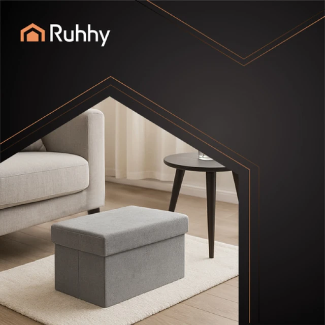 Пуф тканинний з відділенням для зберігання Ruhhy 76x38x38 см Gray (5900779957626)