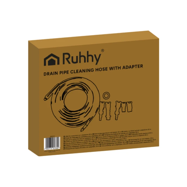 Шланг для очищення труб з адаптером Ruhhy 20 м (5900779957640)