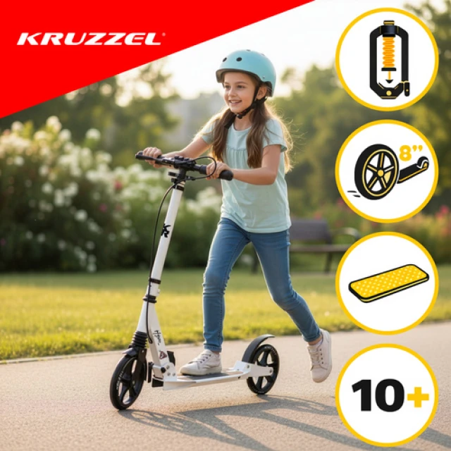 Самокат Kruzzel Hyperion колеса 200 мм White (5900779957695)