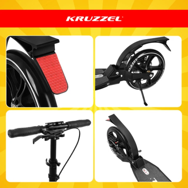 Самокат Kruzzel Hyperion колеса 200 мм Black (5900779957701)
