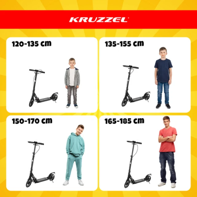 Самокат Kruzzel Hyperion колеса 200 мм Black (5900779957701)
